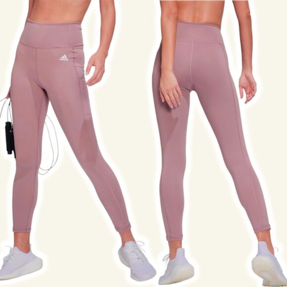 ADIDAS Circuit Solid 7/8 Leggings Sz XS Mauve Aeroready - Picture 1 of 5